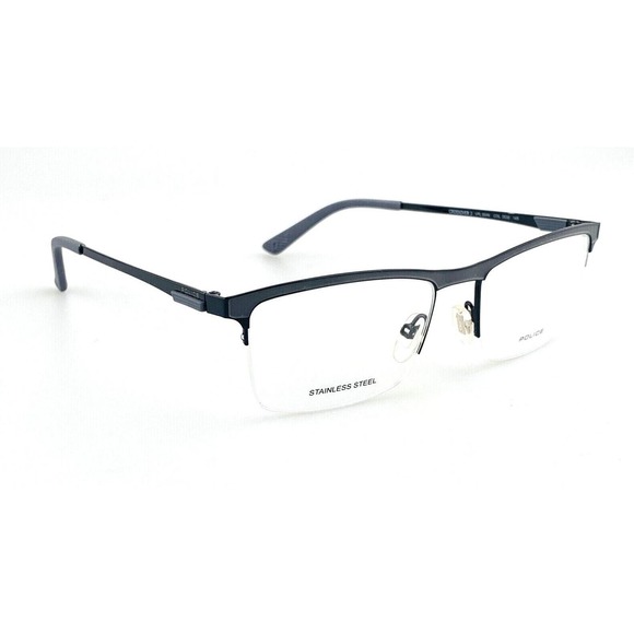 Police Eyeglasses mod. Crossover 3 Stainless Steel Half Rim Black Gray New main image 12